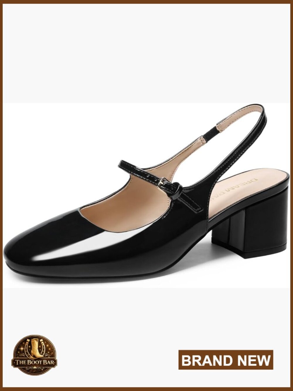 Women's Chunky Heel Mary Jane Slingback Pumps - 2.16" Block Heel, Closed Square